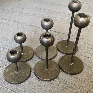West Elm metal candle holders